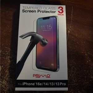 Privo 3-Pack Tempered Glass Screen Protector for iPhone - Black